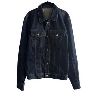 BLK DNM Dark Blue Classic Denim Trucker Jacket 100% Cotton Fall Winter Minimal